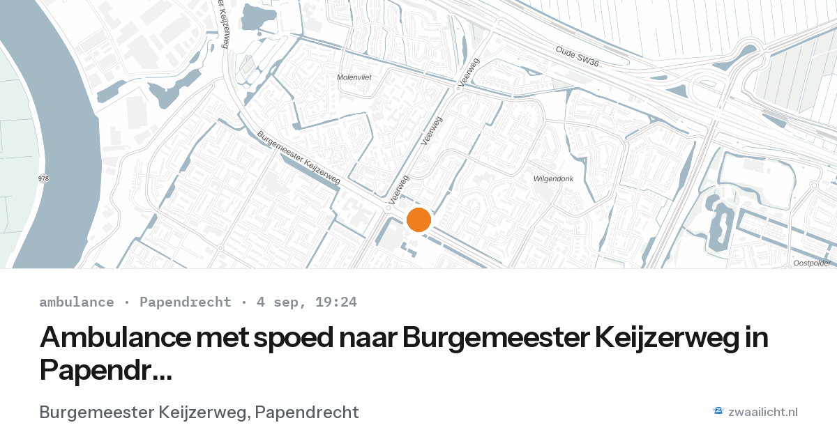 Ambulance met spoed naar Burgemeester Keijzerweg in Papendrecht — 4 sep 2026