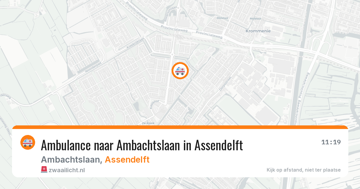 Ambulance naar Ambachtslaan in Assendelft — 9 jul 2026
