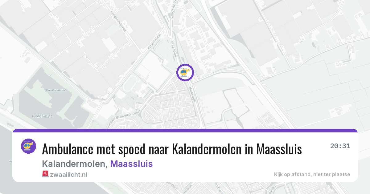 Ambulance met spoed naar Kalandermolen in Maassluis — 17 jun 2026