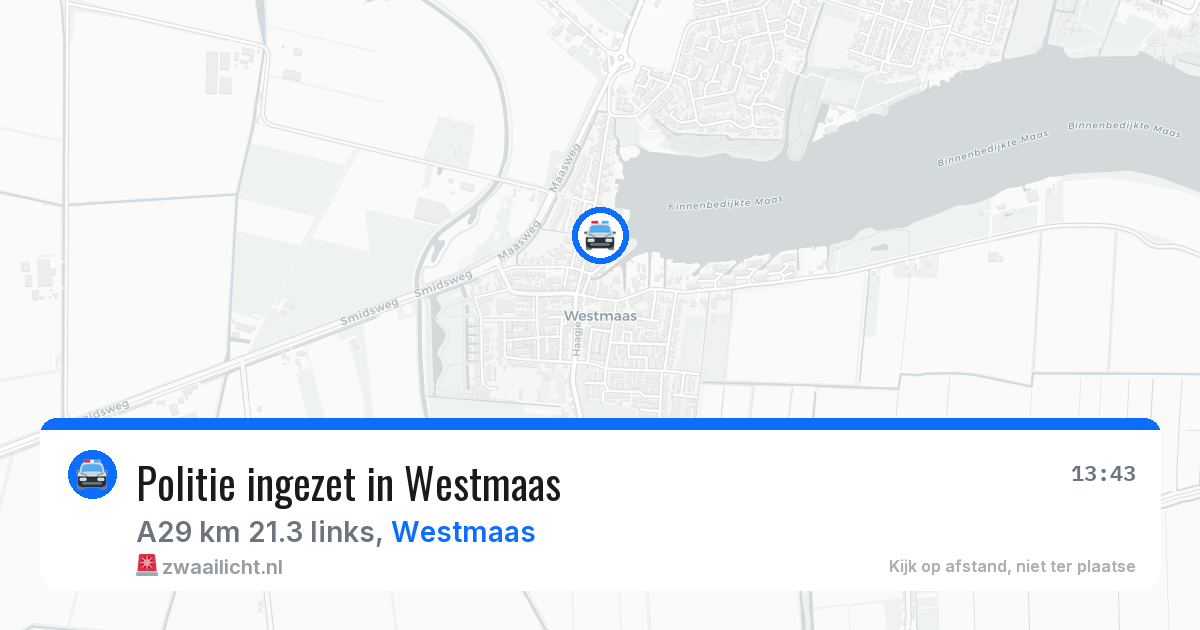 Politie ingezet in Westmaas — 5 mei 2026 | 🚨 Zwaailicht.nl