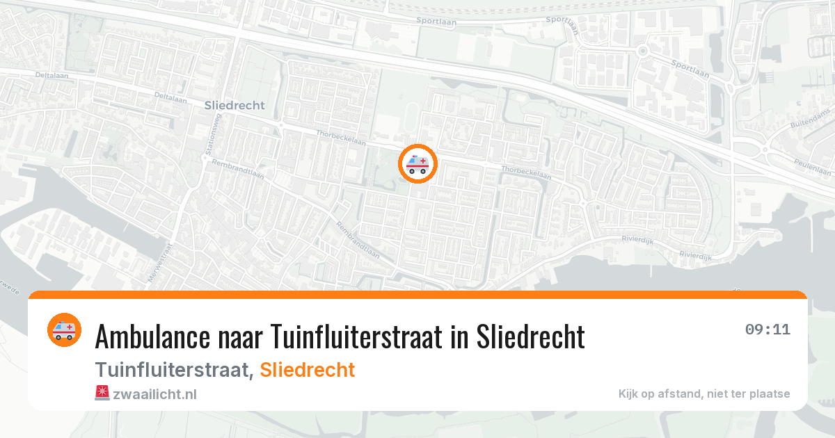 Ambulance naar Tuinfluiterstraat in Sliedrecht — 5 jun 2026