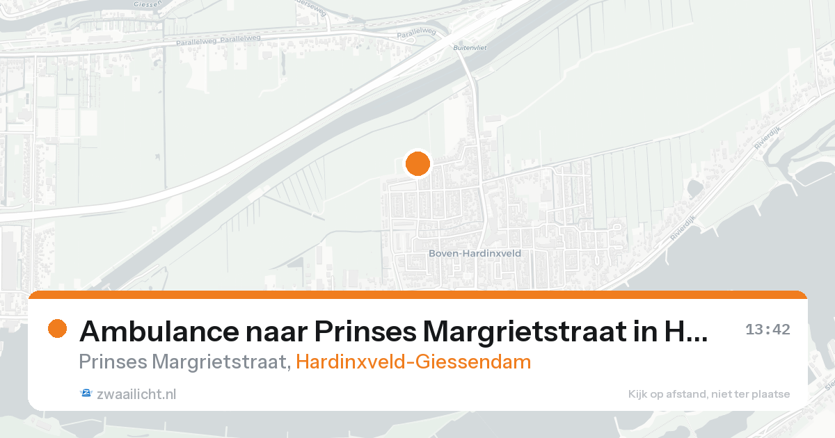 Ambulance naar Prinses Margrietstraat in Hardinxveld-Giessendam — 29 jun 2026