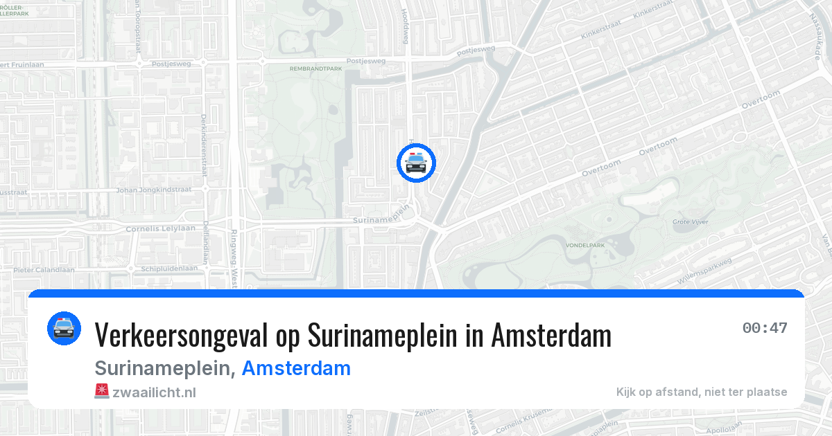 Verkeersongeval op Surinameplein in Amsterdam — 10 jul 2026