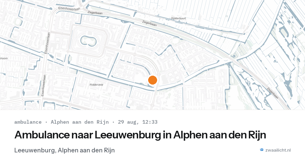 Ambulance naar Leeuwenburg in Alphen aan den Rijn — 29 aug 2026
