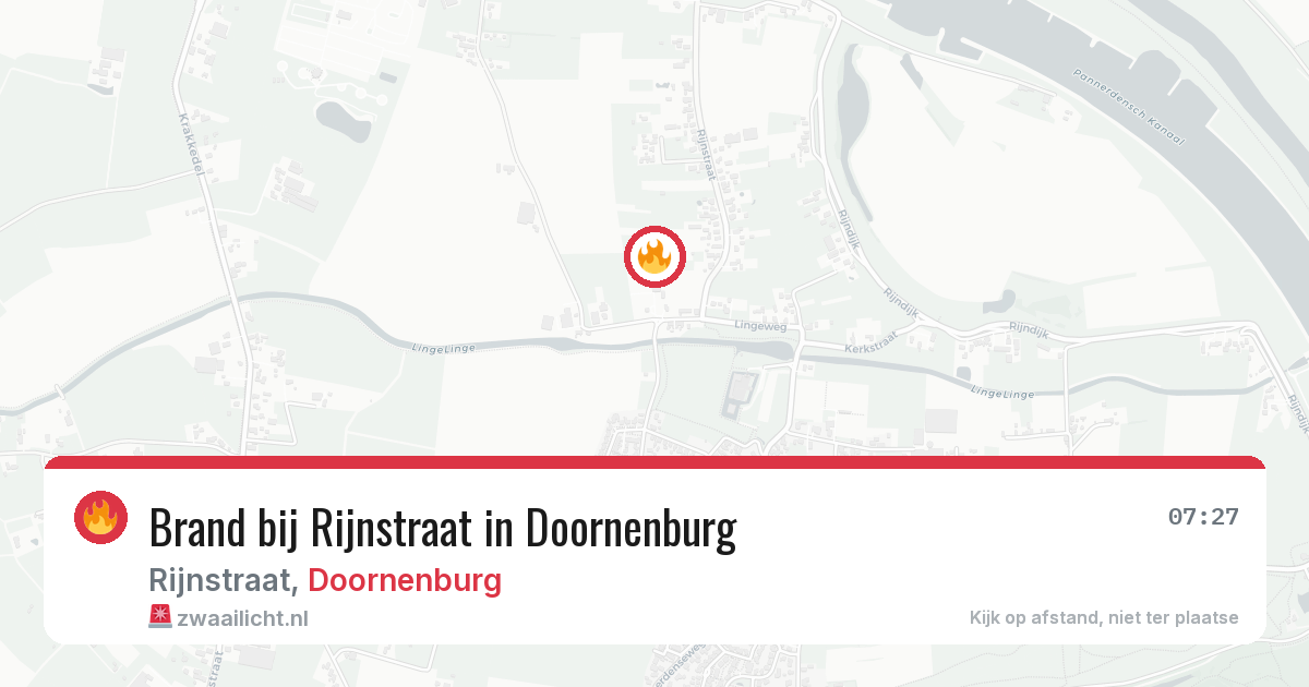 Brand bij Rijnstraat in Doornenburg — 22 apr 2026
