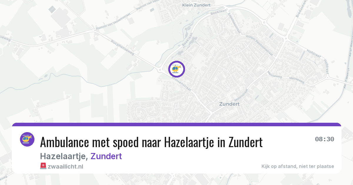 Ambulance met spoed naar Hazelaartje in Zundert — 8 jun 2026