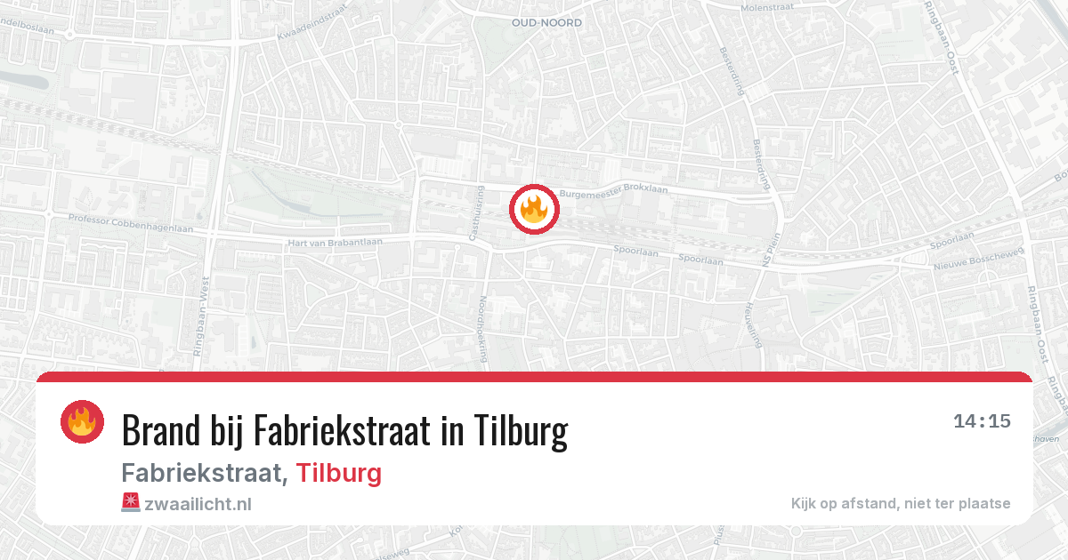 Brand bij Fabriekstraat in Tilburg — 12 aug 2026