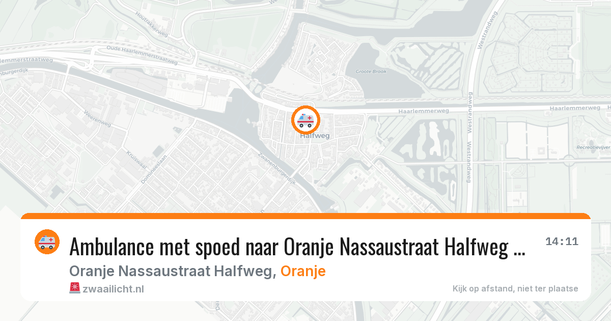 Ambulance met spoed naar Oranje Nassaustraat Halfweg in Oranje — 6 feb 2026