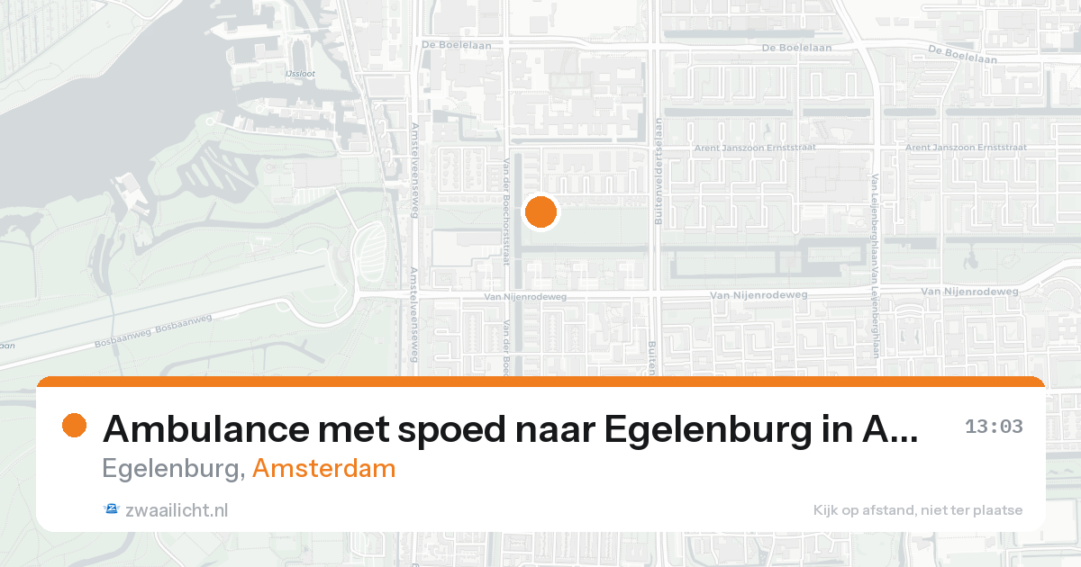 Ambulance met spoed naar Egelenburg in Amsterdam — 19 aug 2026