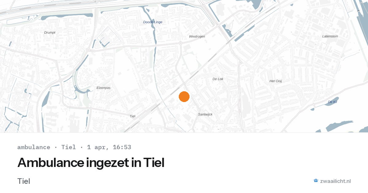 Ambulance ingezet in Tiel — 6 feb 2026
