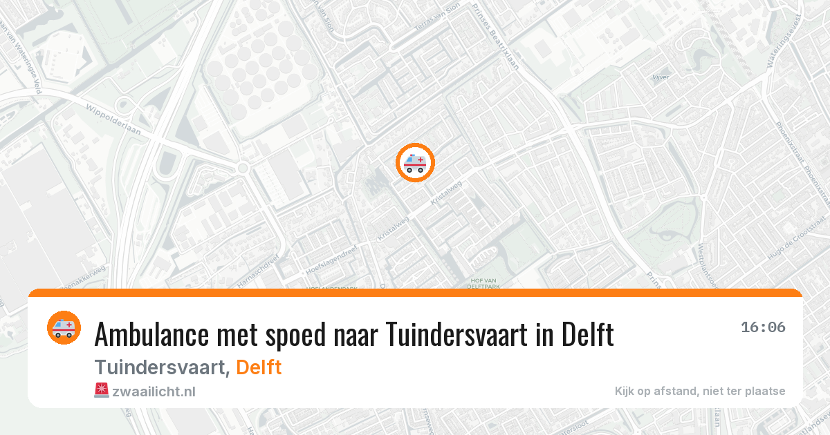 Ambulance met spoed naar Tuindersvaart in Delft — 14 aug 2026
