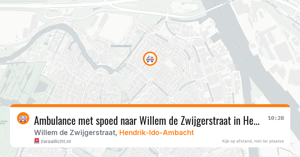 Ambulance met spoed naar Willem de Zwijgerstraat in Hendrik-Ido-Ambacht — 20 mei 2026