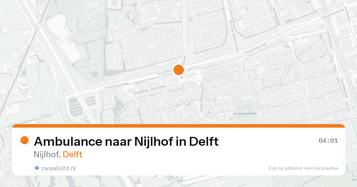Ambulance naar Nijlhof in Delft — 23 aug 2026