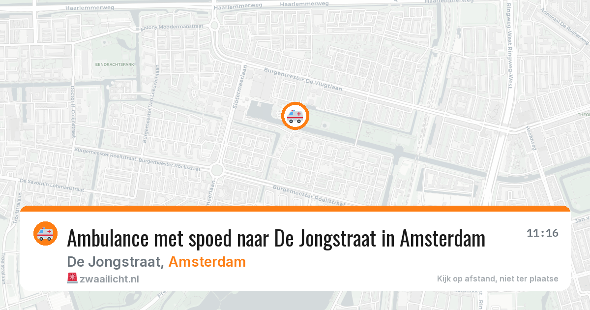 Ambulance met spoed naar De Jongstraat in Amsterdam — 28 jun 2026