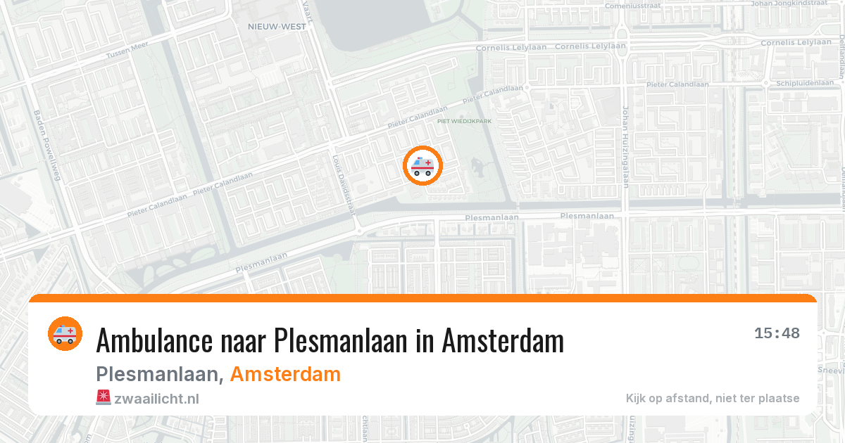 Ambulance naar Plesmanlaan in Amsterdam — 10 aug 2026