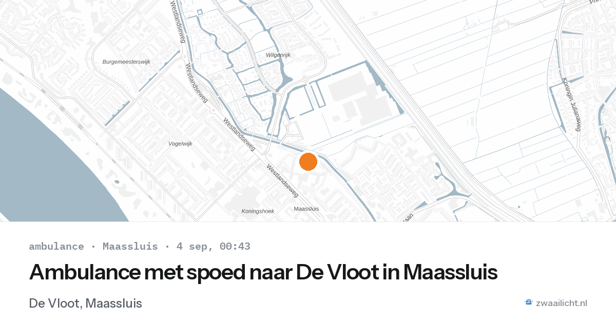 Ambulance met spoed naar De Vloot in Maassluis — 3 sep 2026