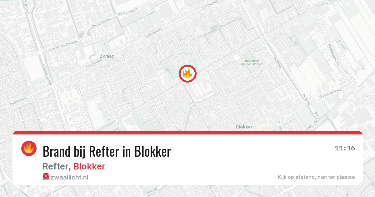 Brand bij Refter in Blokker — 4 mei 2026