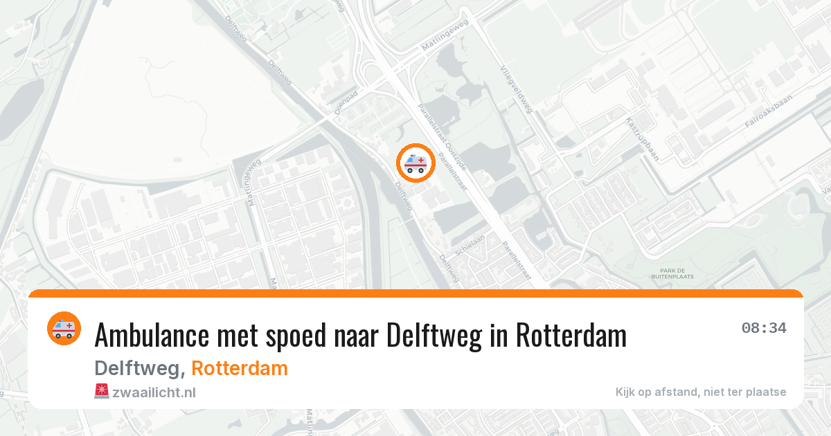 Ambulance met spoed naar Delftweg in Rotterdam — 12 mei 2026