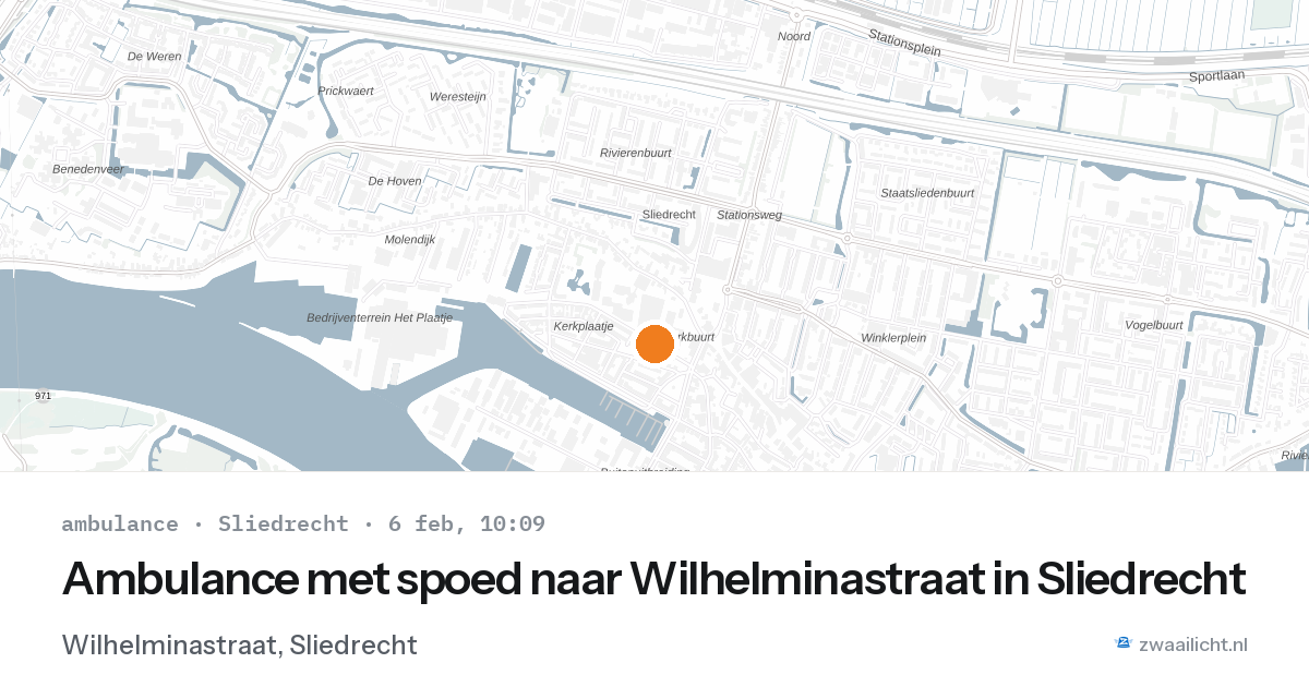 Ambulance met spoed naar Wilhelminastraat in Sliedrecht — 6 feb 2026
