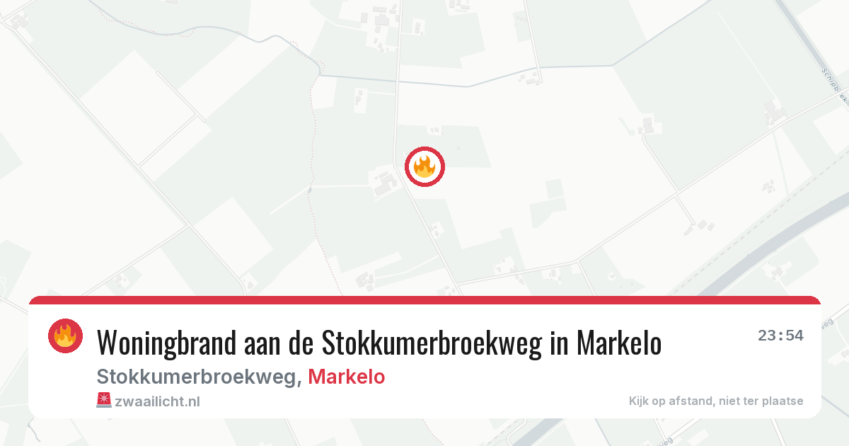 Woningbrand aan de Stokkumerbroekweg in Markelo — 7 aug 2026