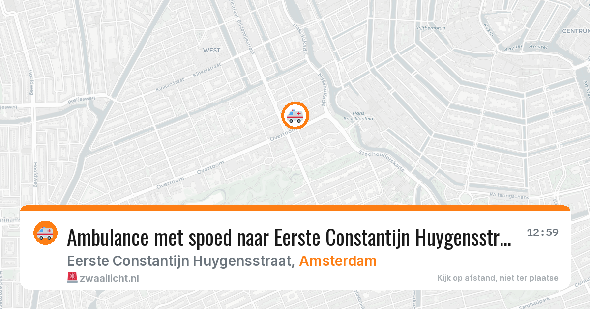 Ambulance met spoed naar Eerste Constantijn Huygensstraat in Amsterdam — 21 apr 2026
