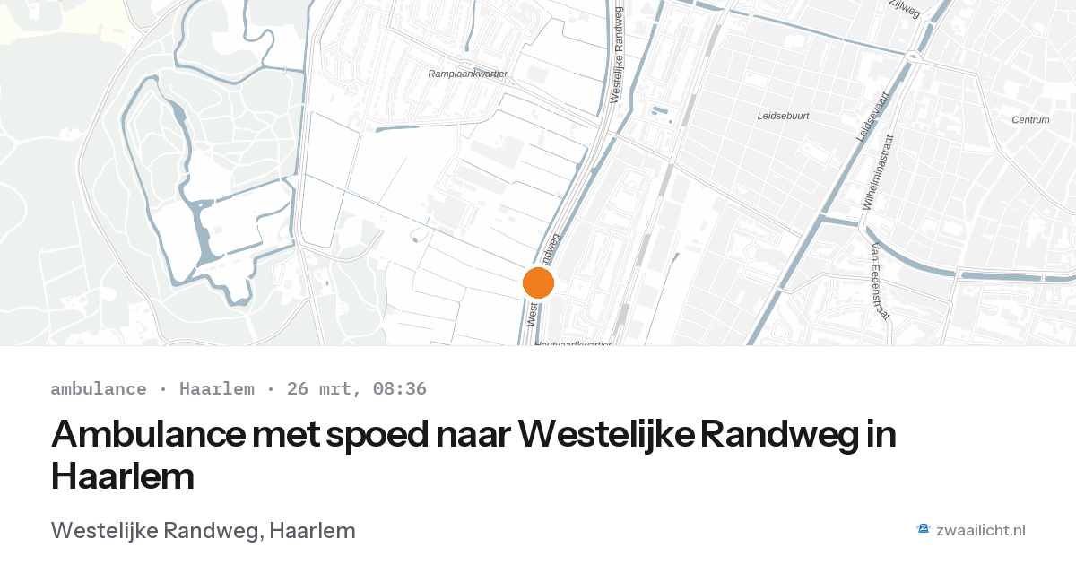 Ambulance met spoed naar Westelijke Randweg in Haarlem — 26 mrt 2026