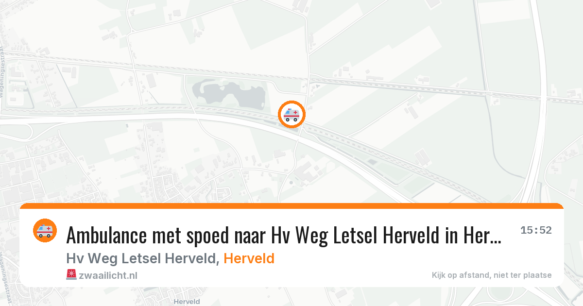 Ambulance met spoed naar Hv Weg Letsel Herveld in Herveld — 11 aug 2026