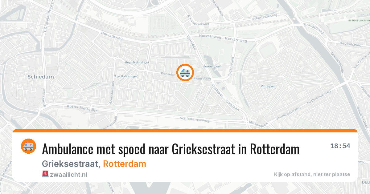 Ambulance met spoed naar Grieksestraat in Rotterdam — 20 mei 2026