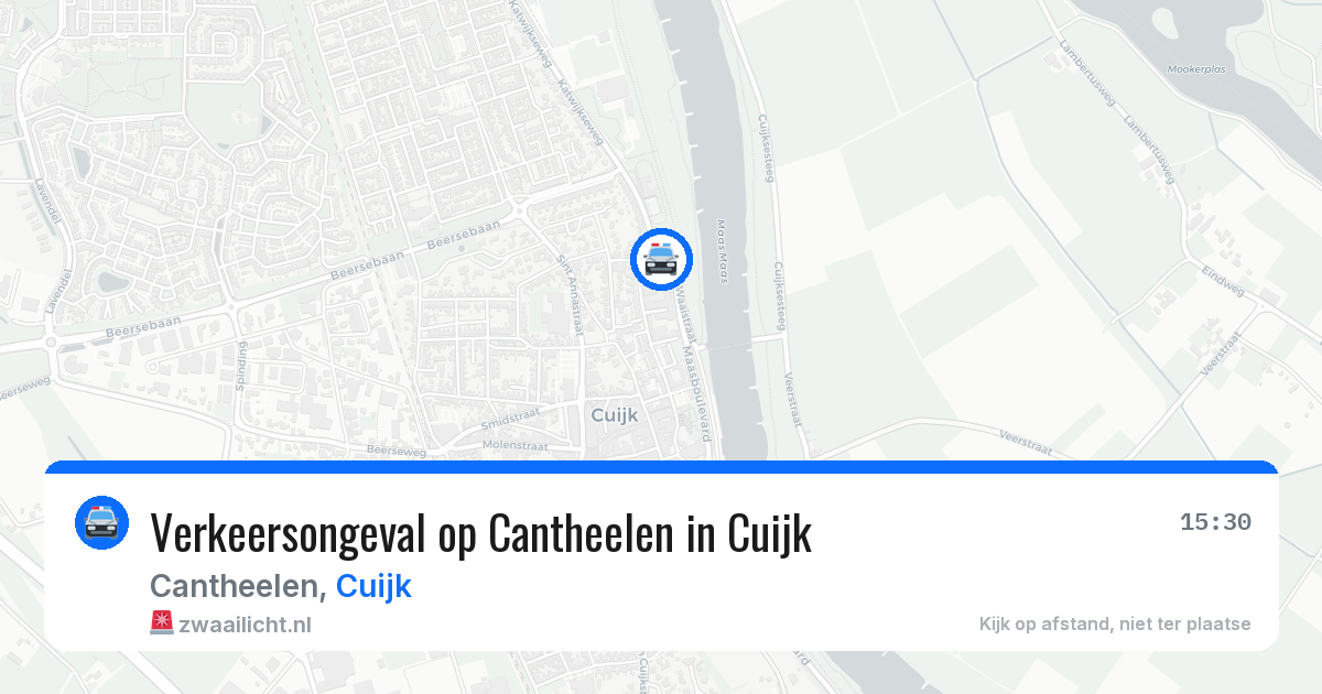 Verkeersongeval op Cantheelen in Cuijk — 11 apr 2026