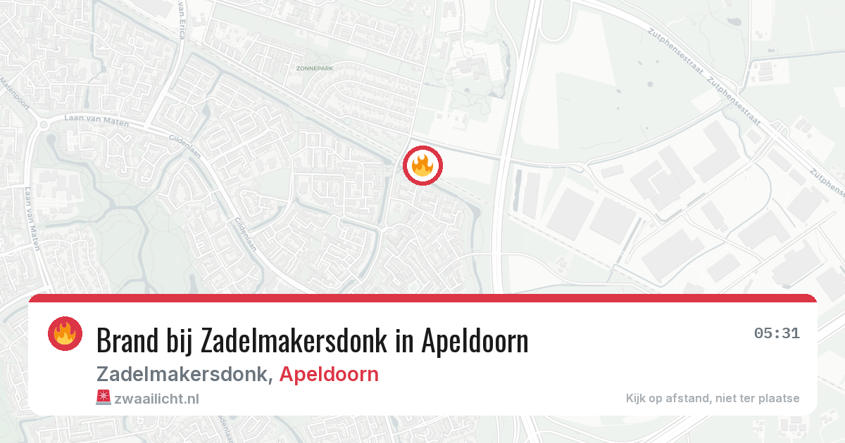 Brand bij Zadelmakersdonk in Apeldoorn — 28 jun 2026
