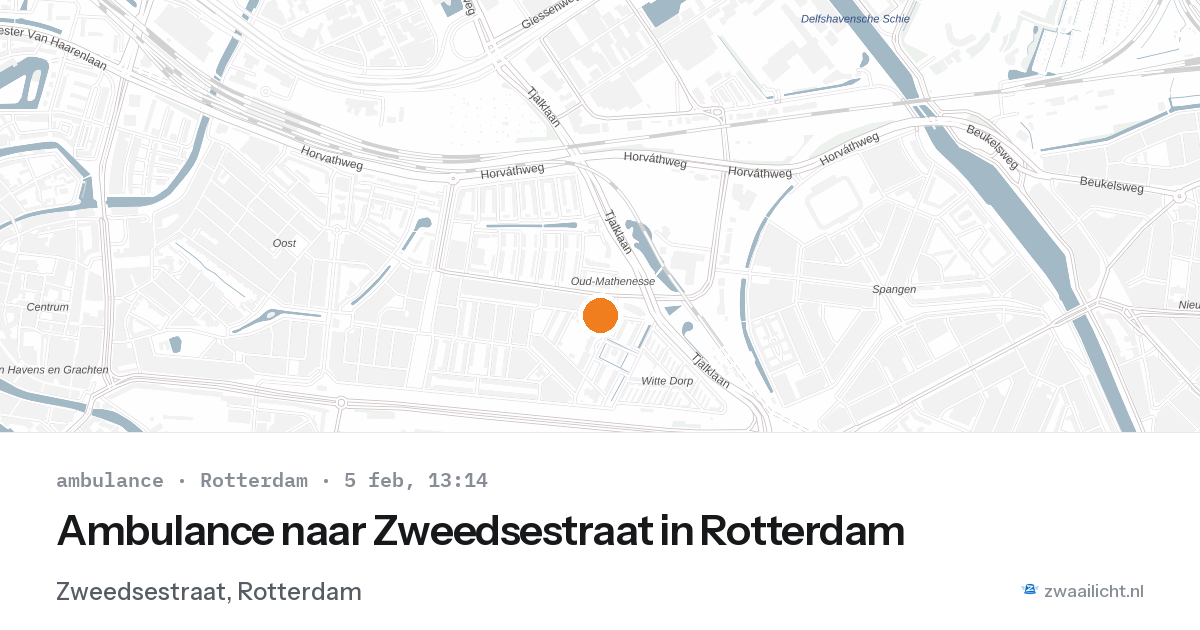 Ambulance naar Zweedsestraat in Rotterdam — 5 feb 2026