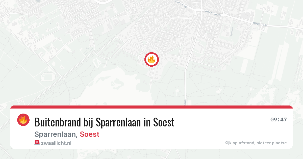 Buitenbrand bij Sparrenlaan in Soest — 10 aug 2026
