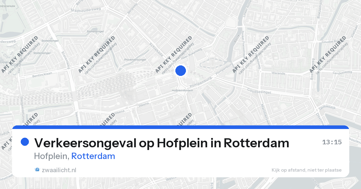 Verkeersongeval op Hofplein in Rotterdam — 26 aug 2026