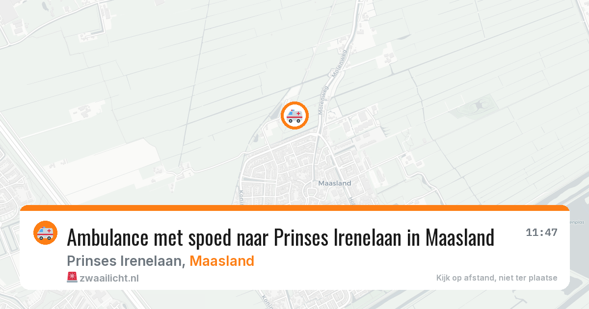 Ambulance met spoed naar Prinses Irenelaan in Maasland — 23 jul 2026