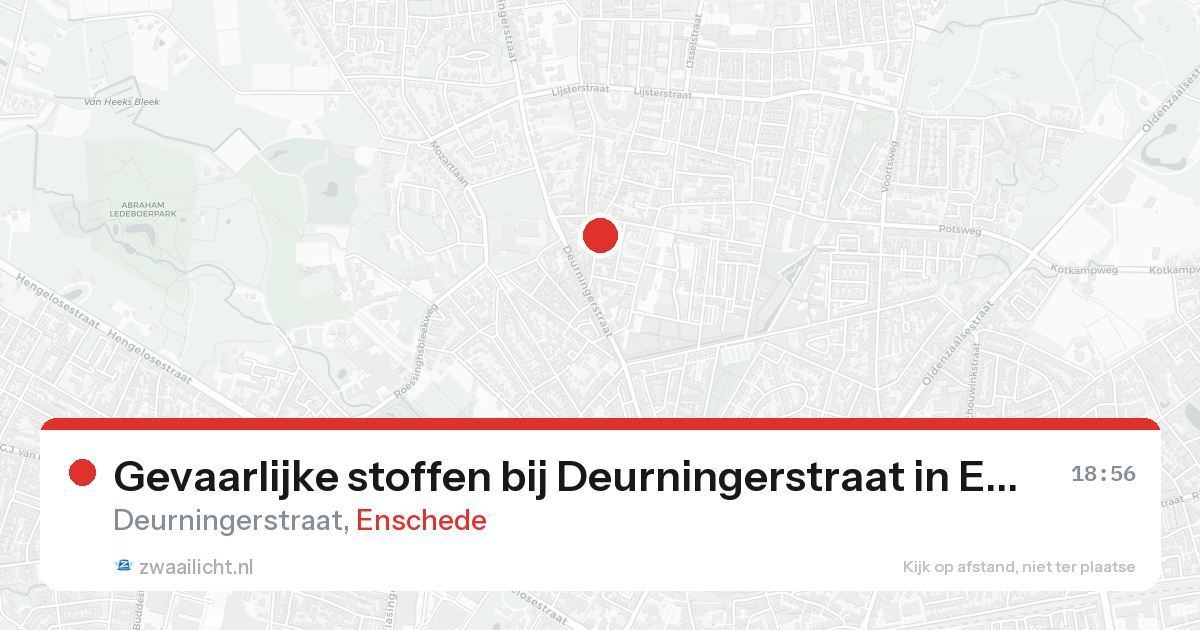 Gevaarlijke stoffen bij Deurningerstraat in Enschede — 16 aug 2026