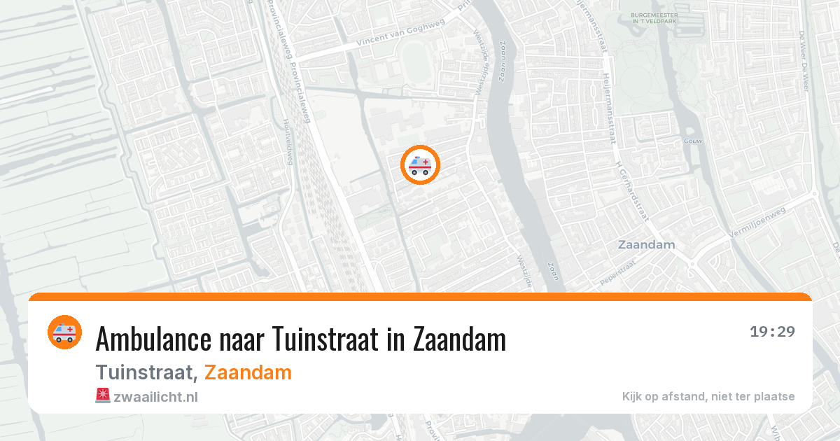 Ambulance naar Tuinstraat in Zaandam — 21 jun 2026
