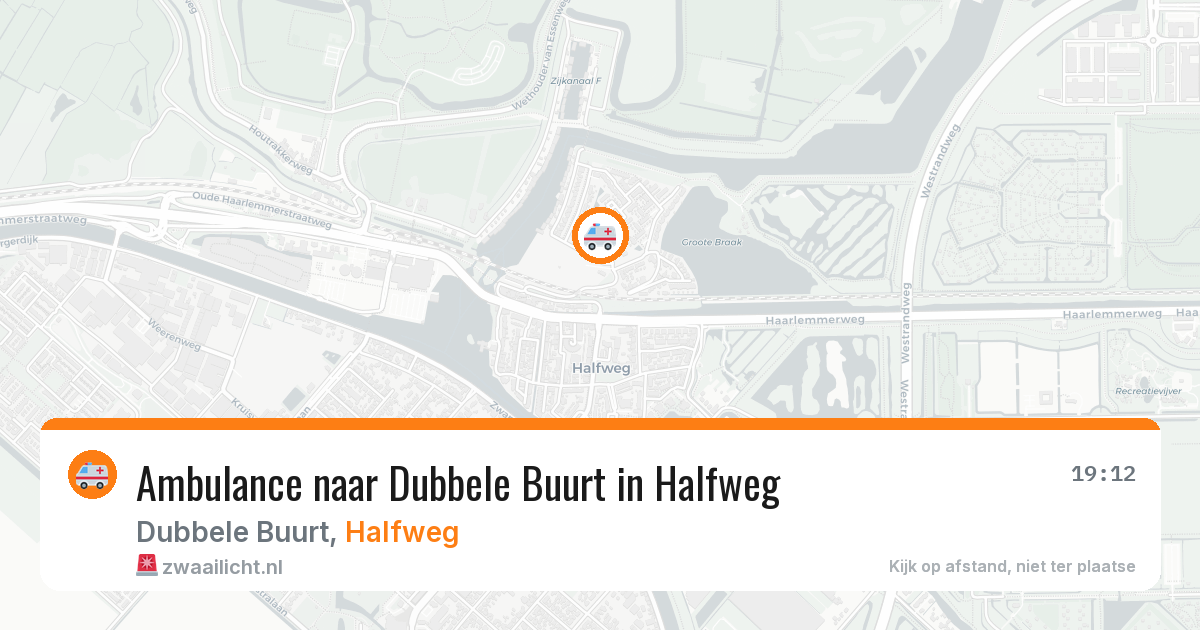 Ambulance naar Dubbele Buurt in Halfweg — 19 mrt 2026