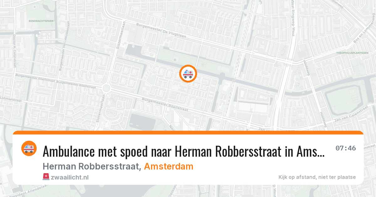 Ambulance met spoed naar Herman Robbersstraat in Amsterdam — 20 jul 2026