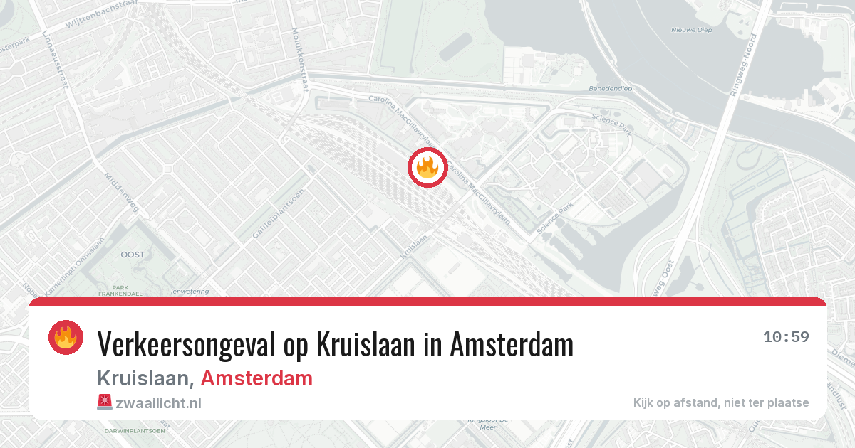 Verkeersongeval op Kruislaan in Amsterdam — 23 apr 2026