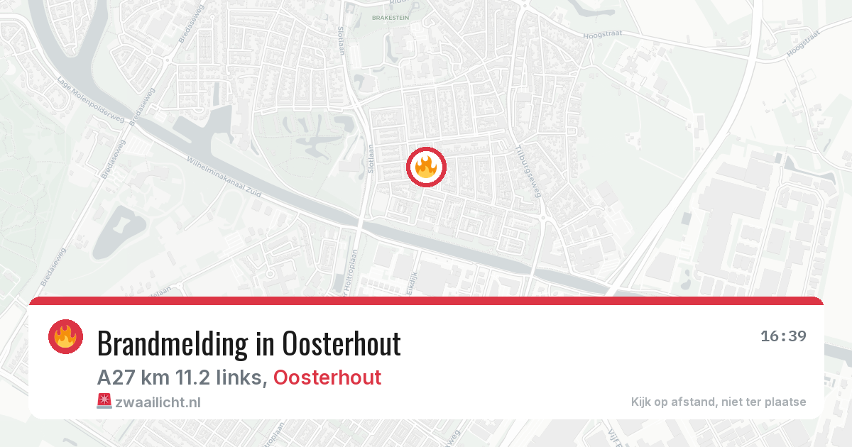 Brandmelding in Oosterhout — 30 jul 2026
