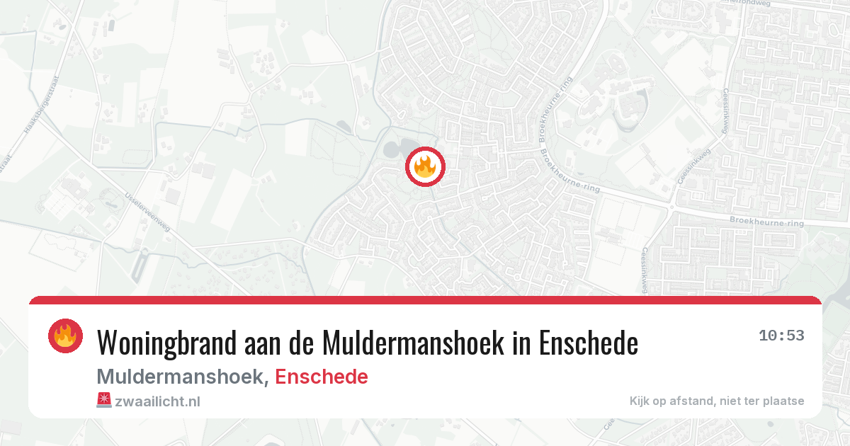 Woningbrand aan de Muldermanshoek in Enschede — 7 mrt 2026