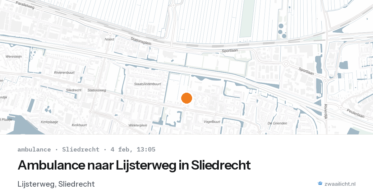 Ambulance naar Lijsterweg in Sliedrecht — 4 feb 2026