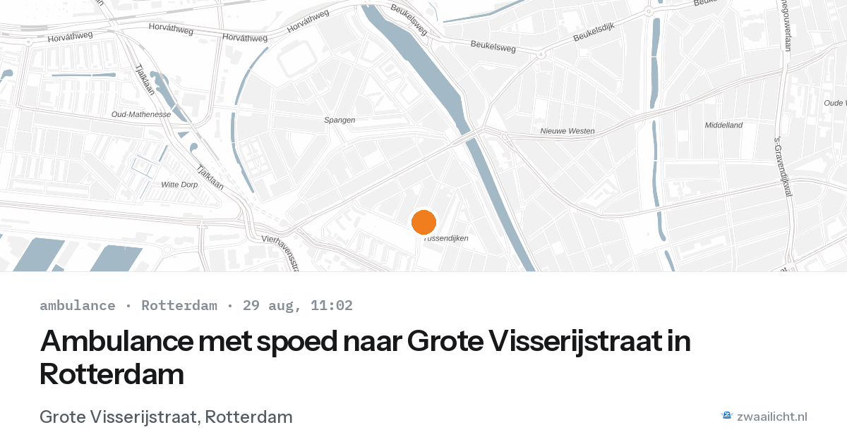 Ambulance met spoed naar Grote Visserijstraat in Rotterdam — 29 aug 2026