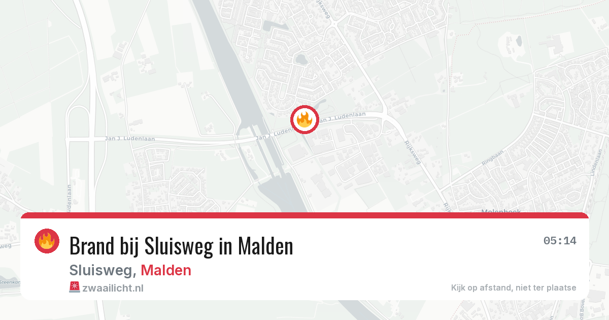 Brand bij Sluisweg in Malden — 11 jun 2026