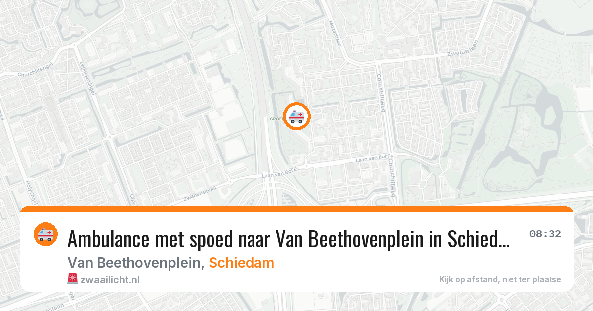 Ambulance met spoed naar Van Beethovenplein in Schiedam — 15 mei 2026