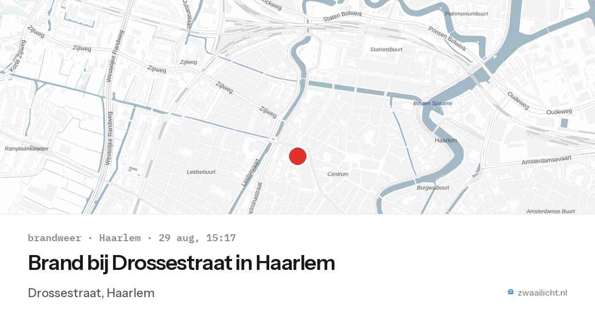 Brand bij Drossestraat in Haarlem — 29 aug 2026