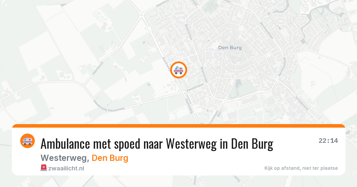Ambulance met spoed naar Westerweg in Den Burg — 25 apr 2026