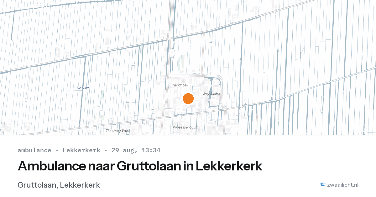 Ambulance naar Gruttolaan in Lekkerkerk — 29 aug 2026