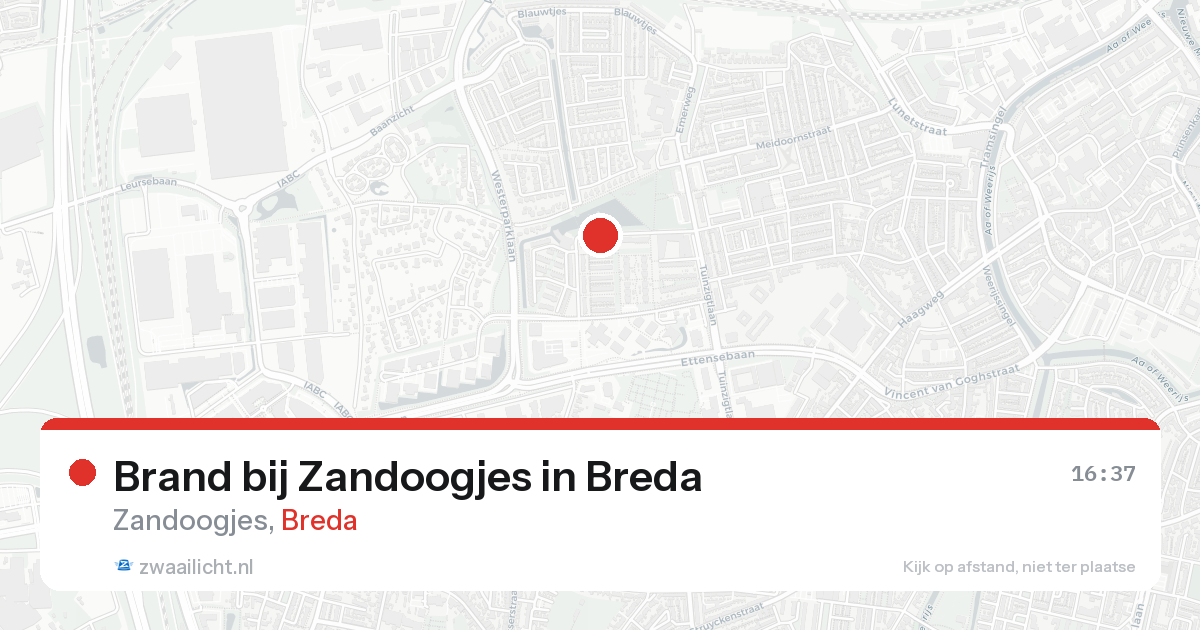 Brand bij Zandoogjes in Breda — 22 aug 2026