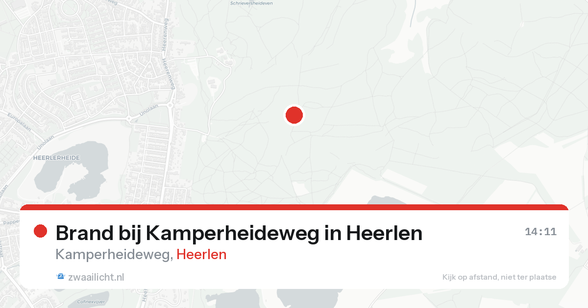 Brand bij Kamperheideweg in Heerlen — 21 aug 2026
